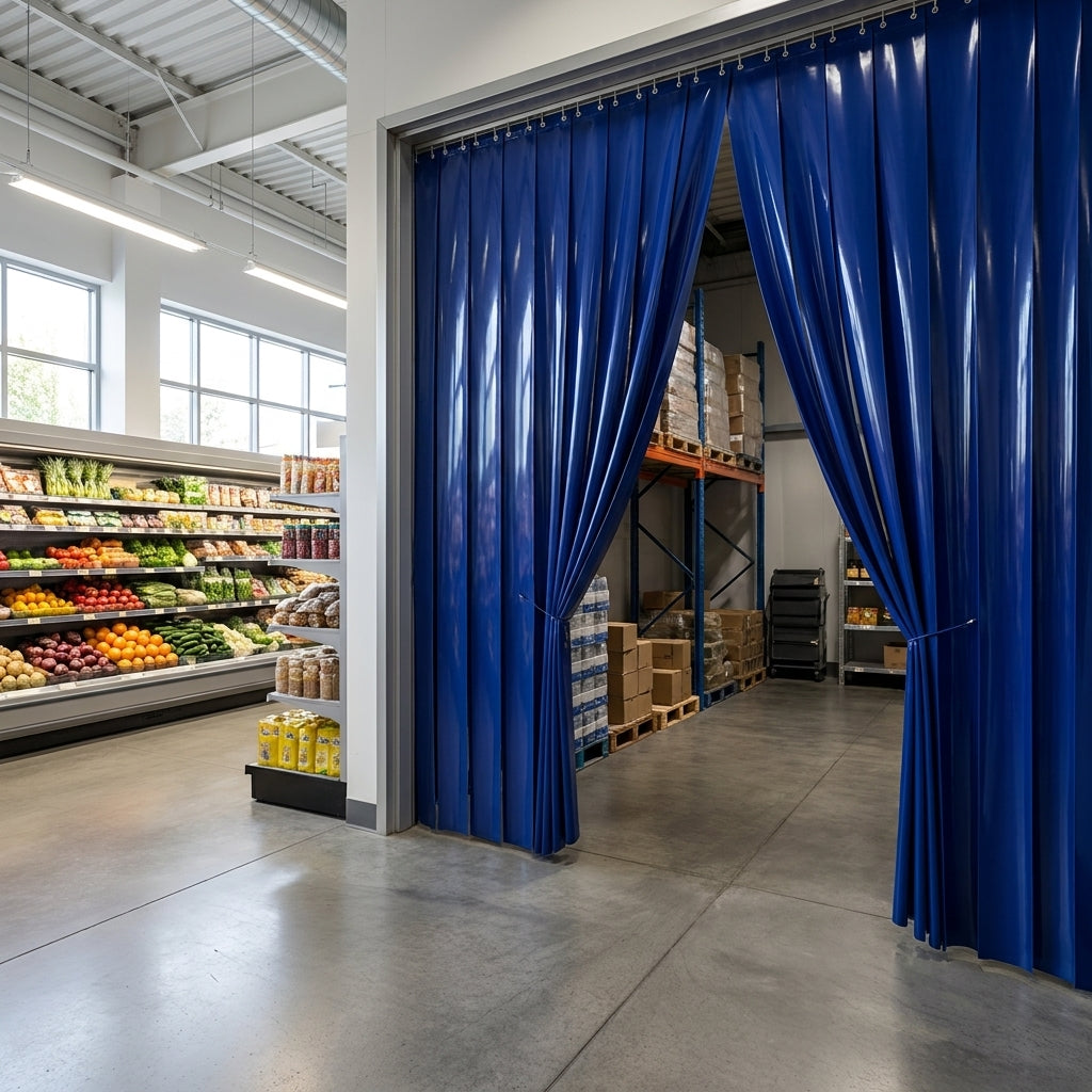 Bobina in pvc per tende a strisce BLU COPRENTE